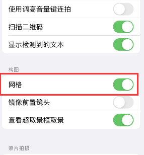 溧阳苹果手机维修网点分享iPhone如何开启九宫格构图功能 